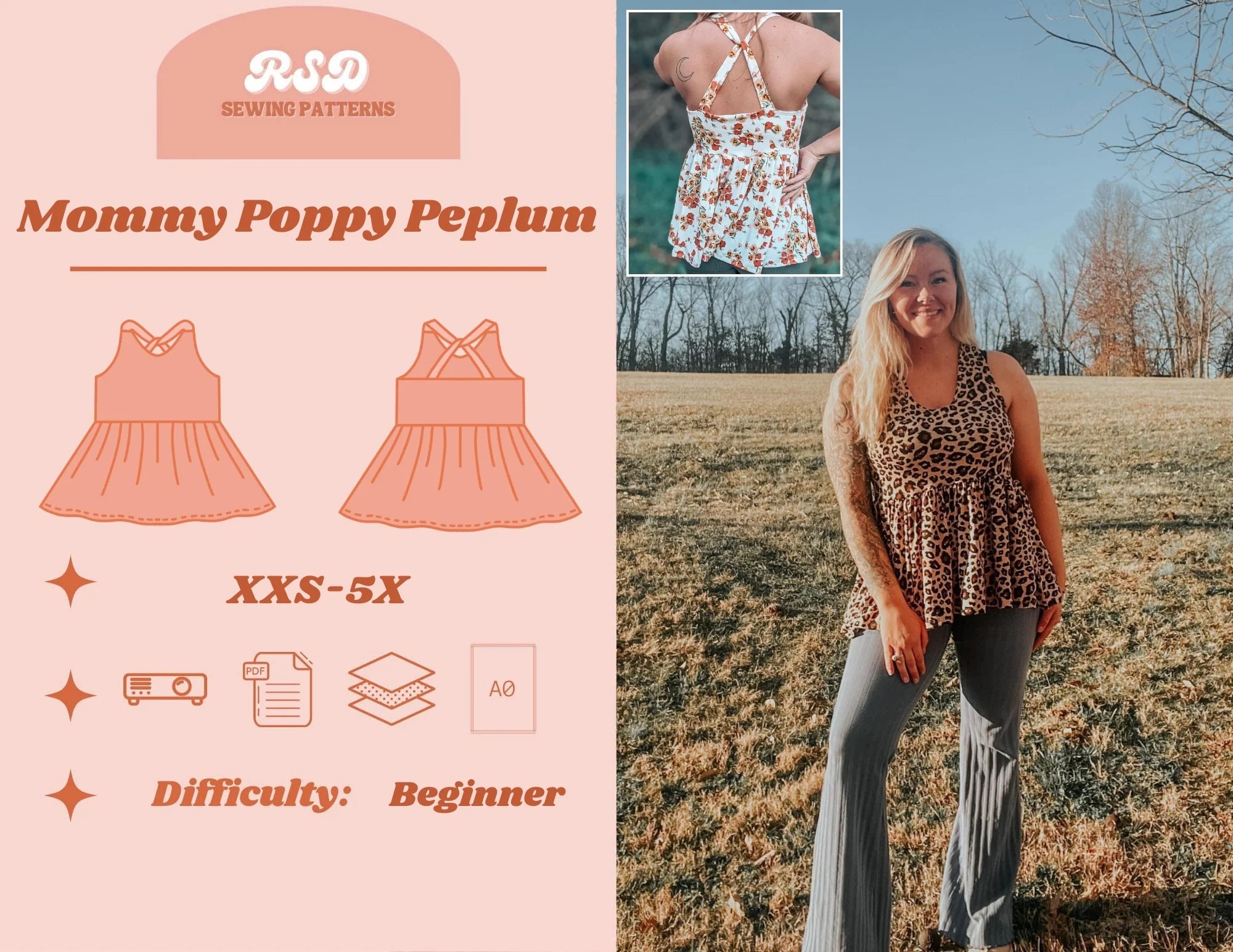 Mommy Poppy Peplum