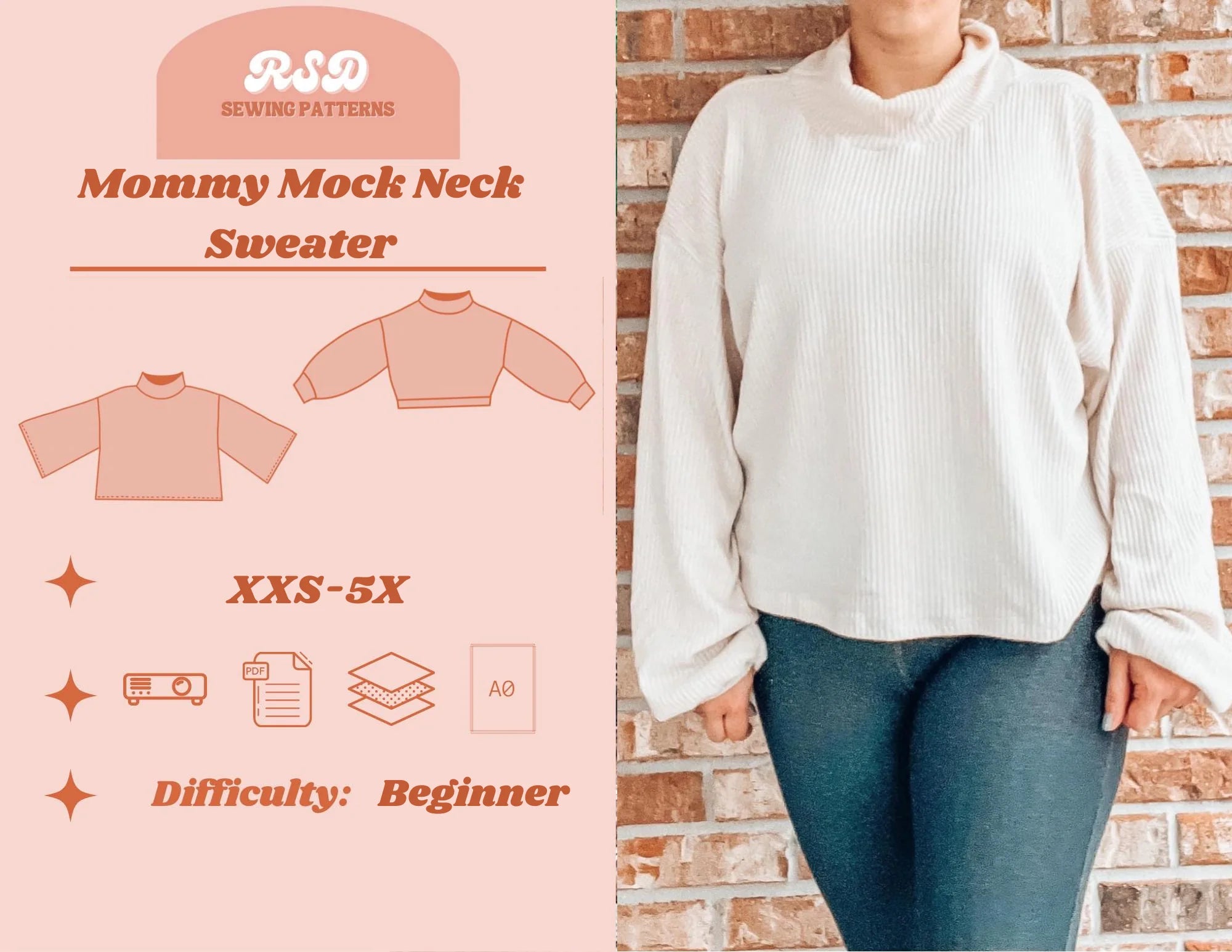 Mommy Mock Neck Sweater