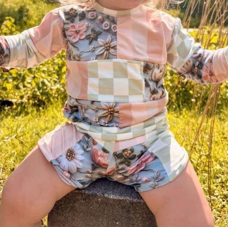Adult shorts Patchwork set