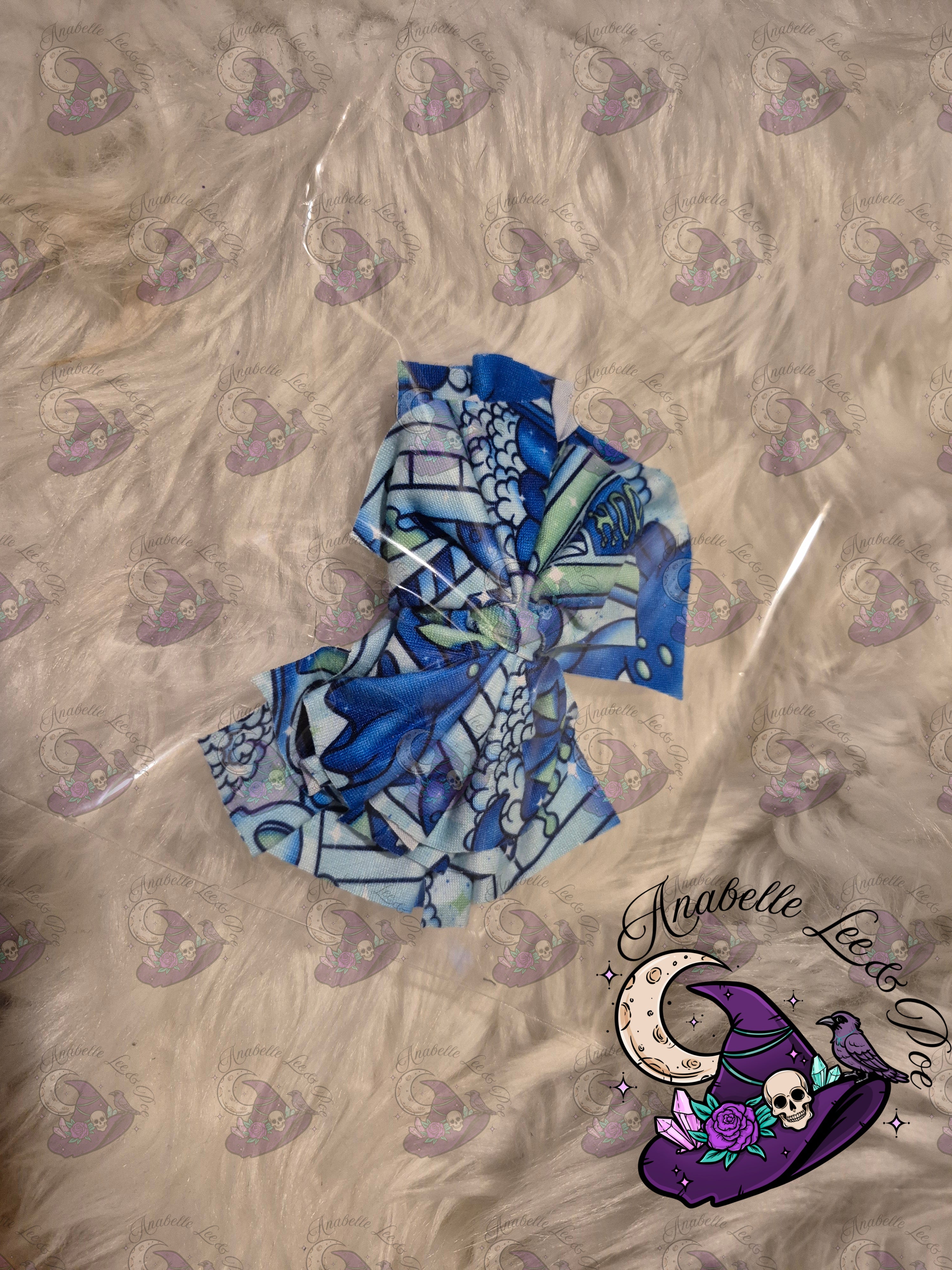 Blue scary movie bows